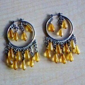 Gold Beads-Gypsy Earrings - For Peirced ears